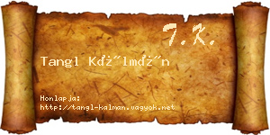 Tangl Kálmán névjegykártya