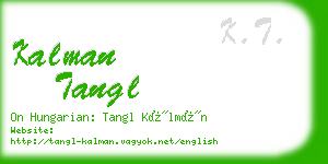 kalman tangl business card